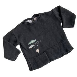 Zara Baby Knitwear Clouds Rain Hot Air Balloon - Charcoal Black - 12-18M